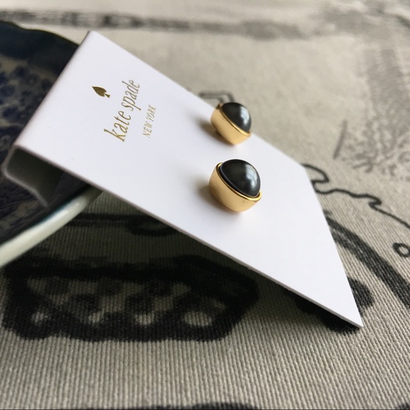 Kate Spade Forever Gems Gray Pearl Stud Earrings - Picture 3 of 8